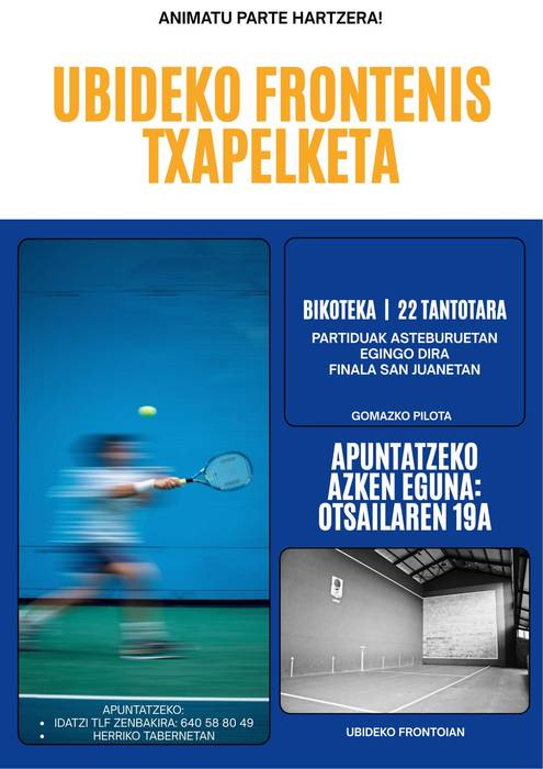Izen-emotea. Frontenis Txapelketea Ubiden