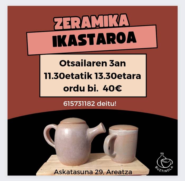 Zeramika ikastaroa Areatzan