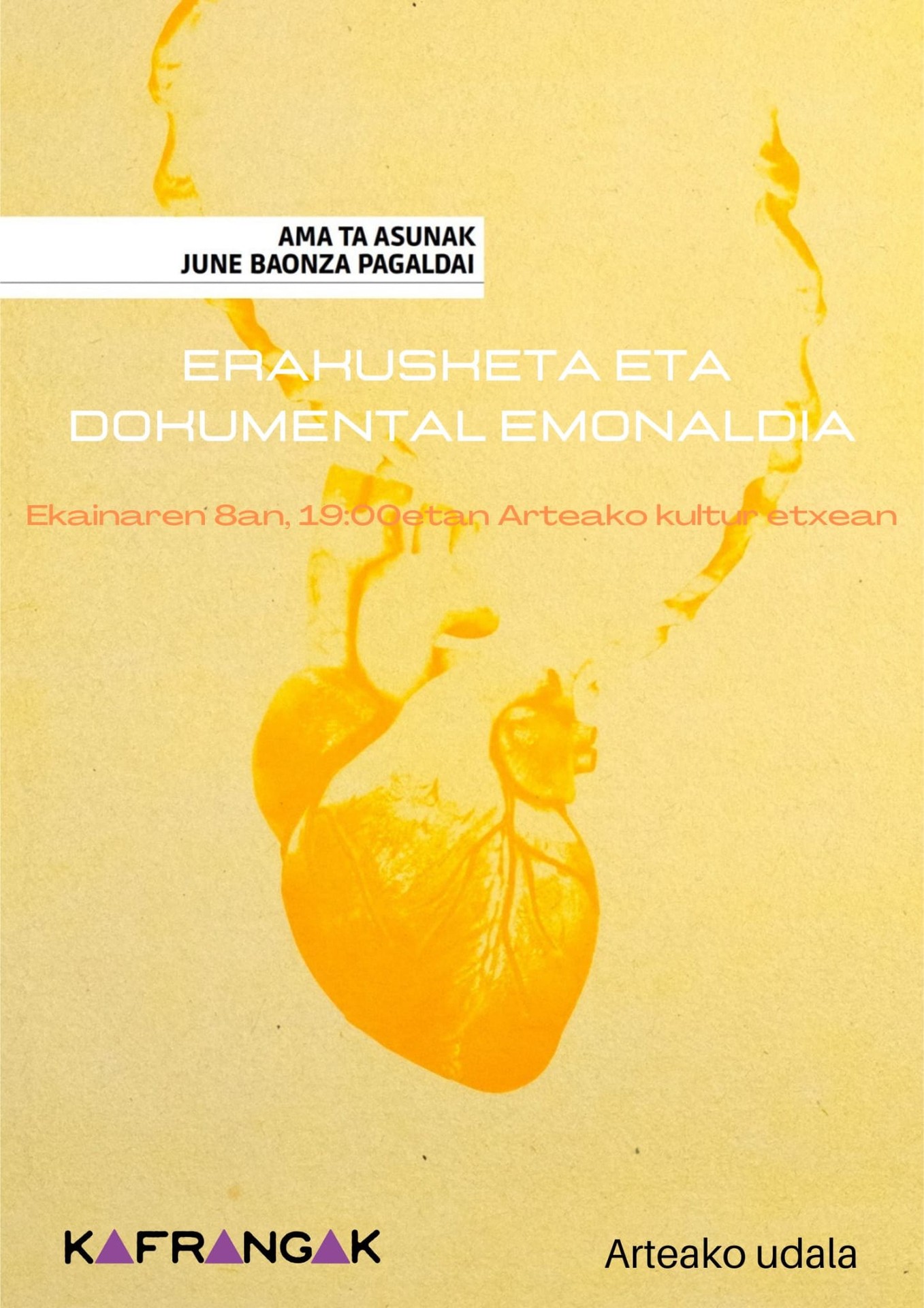 June Baonzaren Ama ta Asunak erakusketea eta dokumentalaren emonaldia Artean