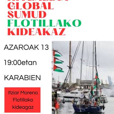 Global Sumud Flotillako Itziar Moreno Karabien