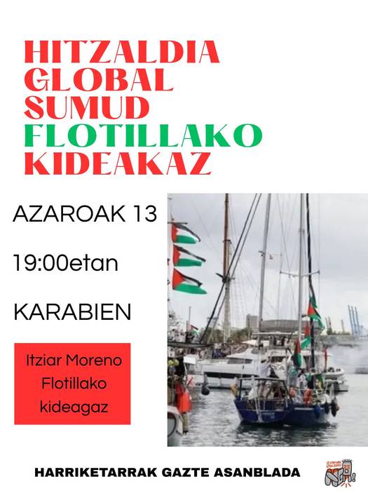 Global Sumud Flotillako Itziar Moreno Karabien