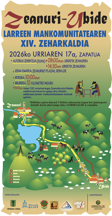 Ondarearen Europako Jardunaldiak. Zeanuri-Ubide Larreen Mankomunitatearen XIV. Zeharkaldia