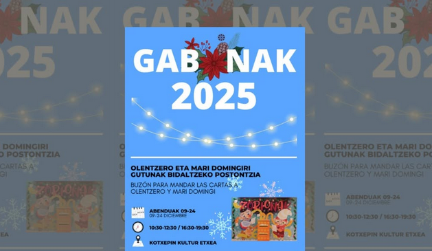 Olentzero eta Mari Domingiri gutunak bidalduteko postontzia