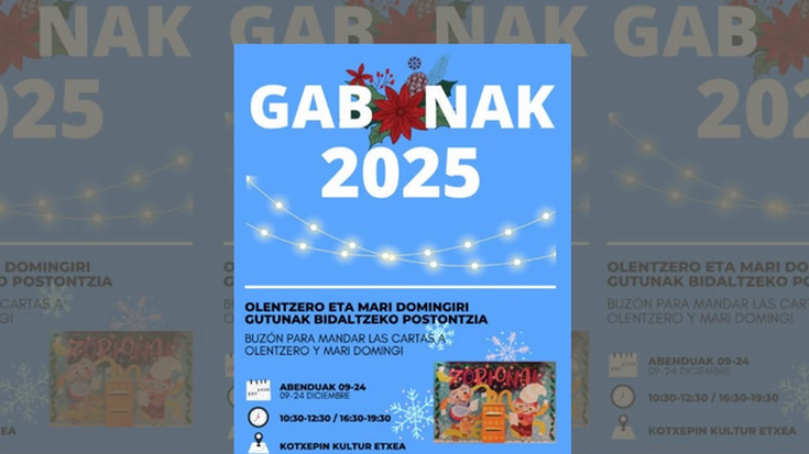 Olentzero eta Mari Domingiri gutunak bidalduteko postontzia