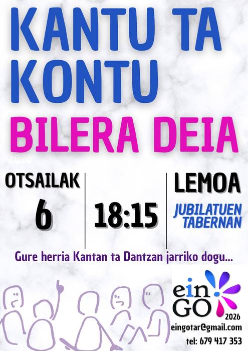 Kantu ta kontu batzarra Lemoan