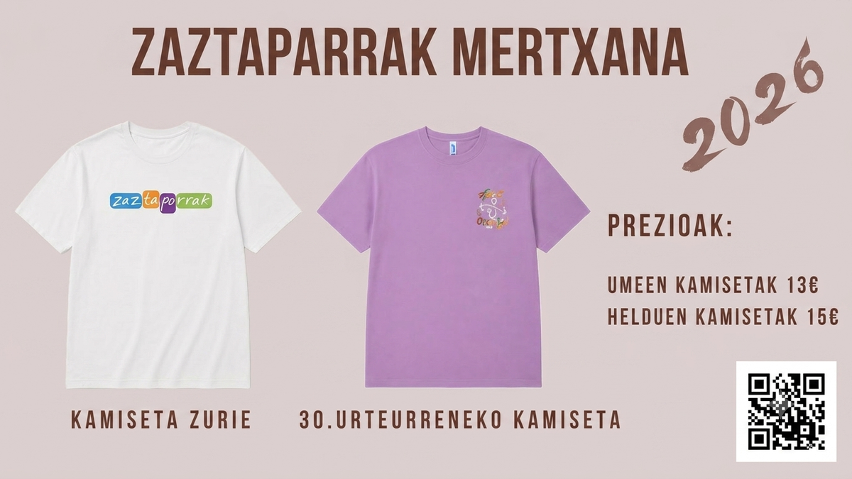 Domekara arte eskatu daitekez Zaztaparraken kamisetak