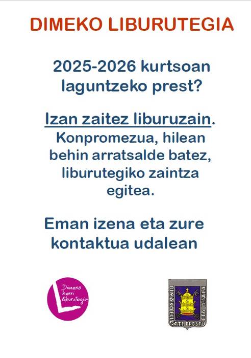 Dimako liburutegia boluntario bila