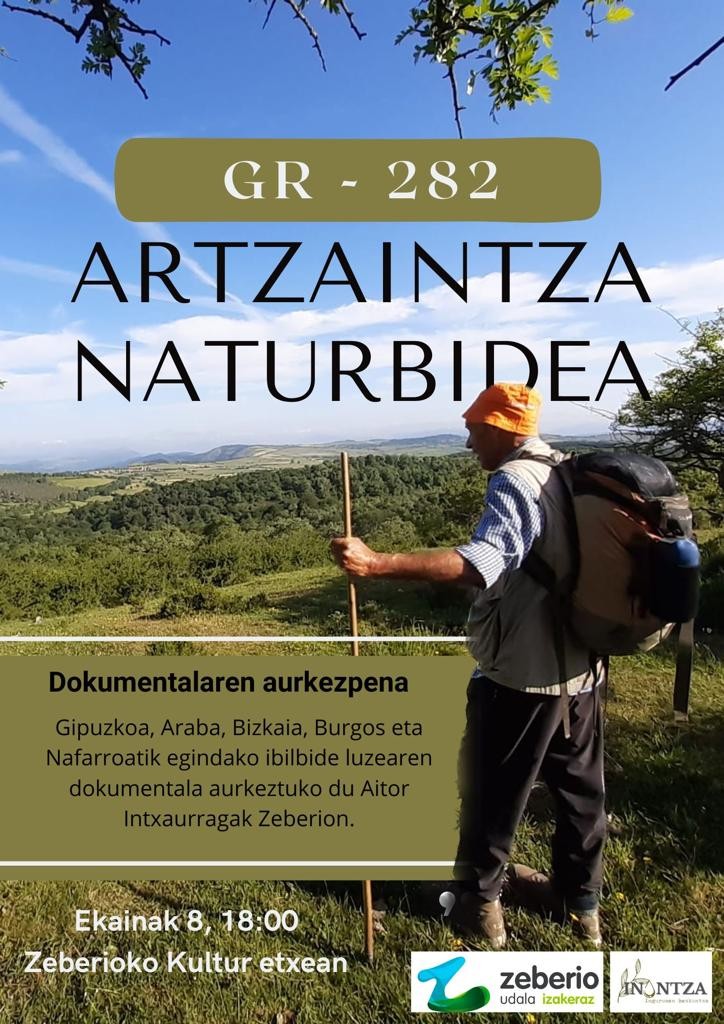 'GR-282 Artzaintza naturbidea' dokumentala proiektauko da Zeberion