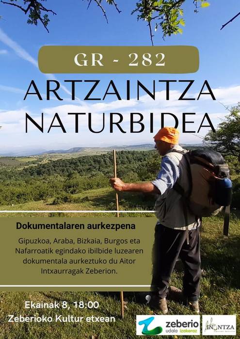 'GR-282 Artzaintza naturbidea' dokumentala proiektauko da Zeberion