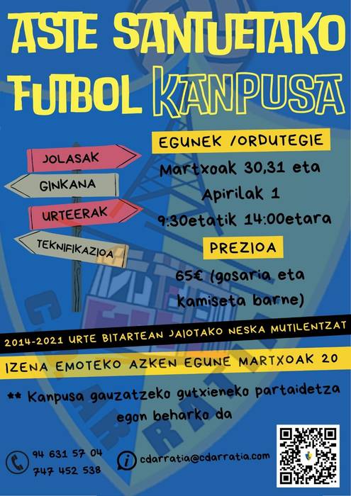 Arratiaren Aste Santuko Futbol Kanpusa. Izen-emotea