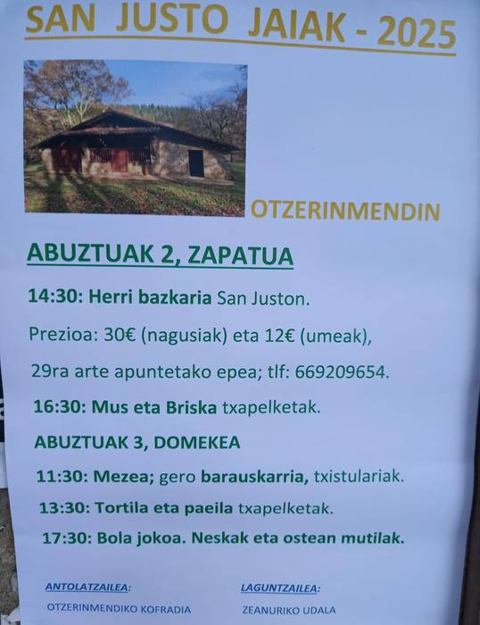 Otzerinmendiko jaiak Zeanurin