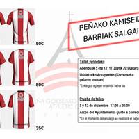 Athletic-eko Peña Gorbeako Gurutzea Athletic Club kamisetak salgai