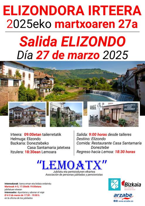 Jubiladuen txangoa Lemoan. izen-emotea