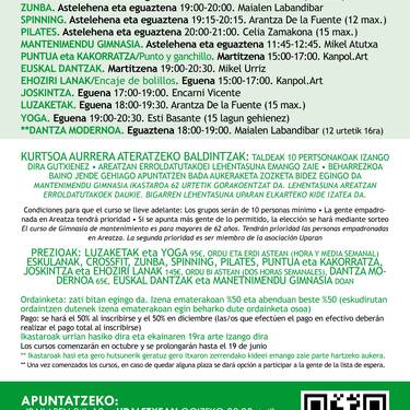 Ikastaroak Areatzan