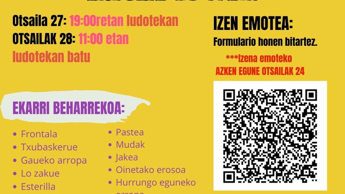 Izen-emotea. Dimako Ludotekan akanpadea