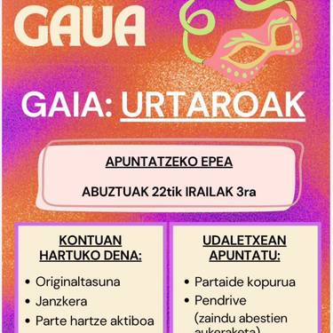 Arteako Jaietako mozorro gauerako izen-emotea zabalik