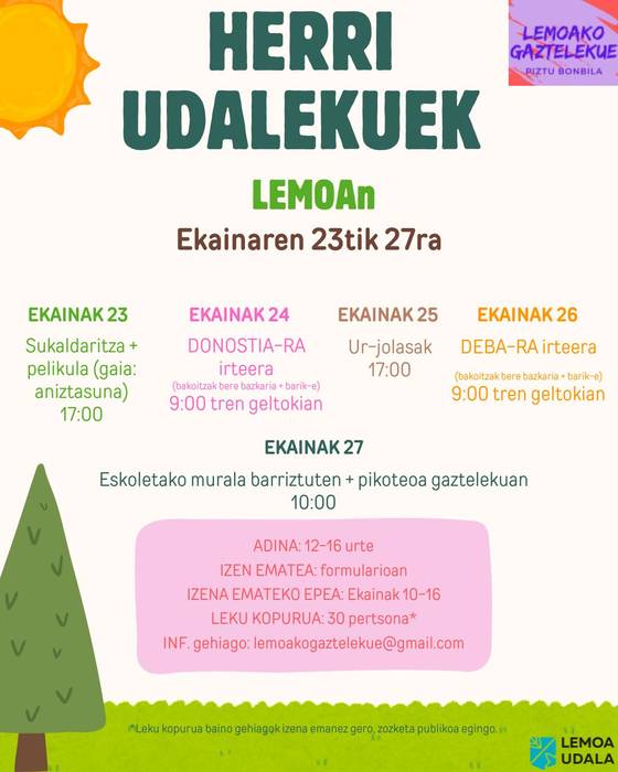Herri udalekuak Lemoan