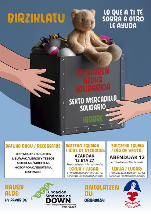 Azoka Solidariorako materiala biltzea