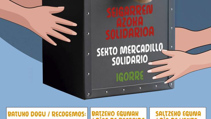 Azoka Solidariorako materiala biltzea