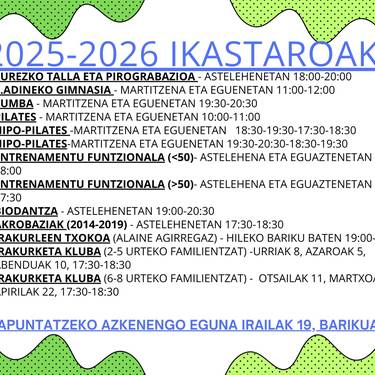 Ikastaroak Artean