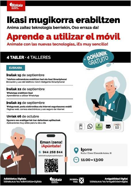 Telefono mobikorra. Ikastaroa