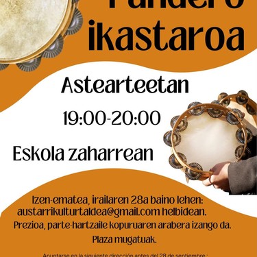 Helduentzako pandero ikastaroan izen-emotea